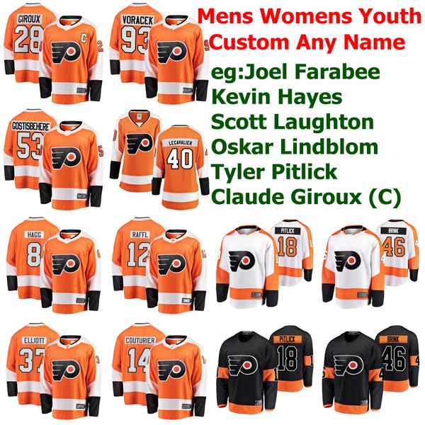 

philadelphia flyers jerseys joel farabee jersey scott laughton tyler pitlick chris stewart mikhail vorobyev hockey jerseys custom stitched, Black;red
