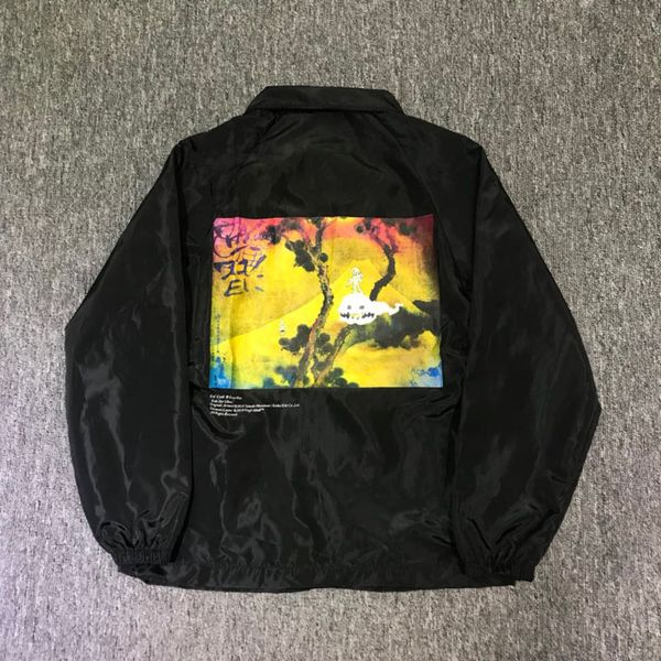 

kanye west brand kids see ghost printed jackets women men coats winderbreaker hip hop streetwear kanye west jackets coat, Black;brown