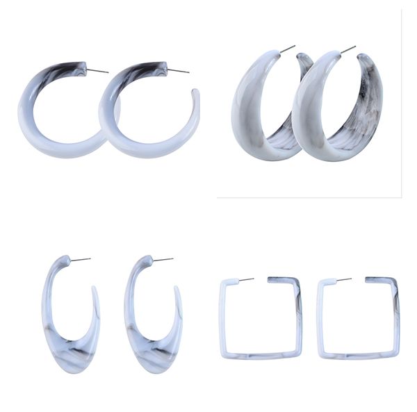 

women's mottled hoop earrings bohemia acrylic resin hoops earrings, Golden