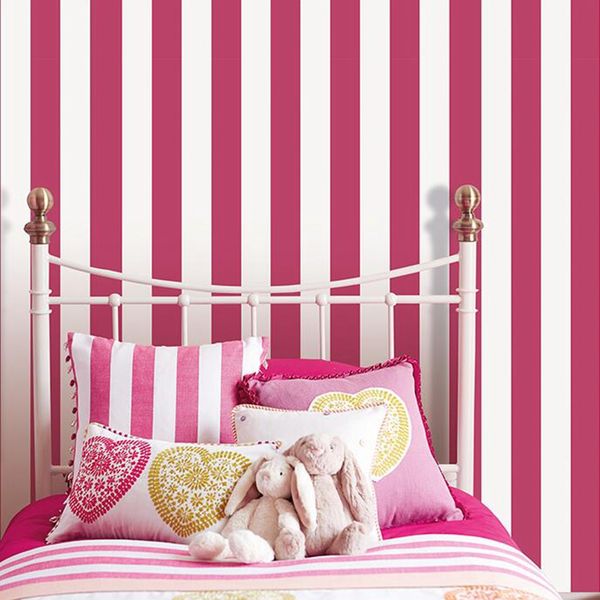 Simple Vertical Stripes Wallpapers Blue And White Classic Wall Paper Pink And White Pvc Bedroom Home Decoration Best High Definition Wallpapers Best
