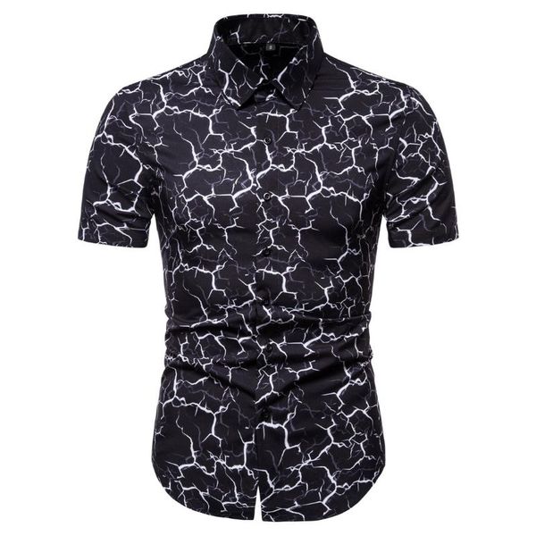 

ys091 summer clothing large size short-sleeved shirt printed men's european size short sleeve men shirt, White;black