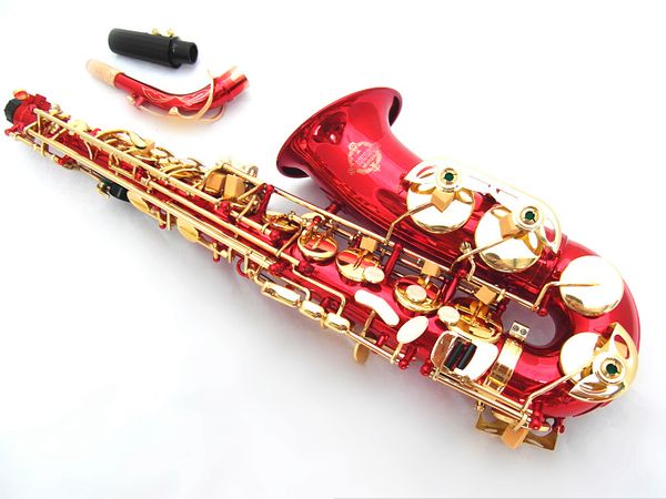 

suzuki custom brand alto saxophone e-flat red sax alto mouthpiece ligature reed neck musical instrument professional leve