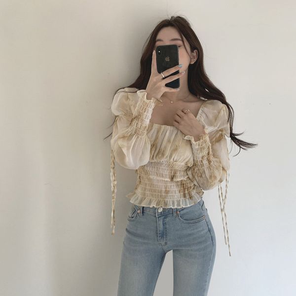 

alien kitty casual sunscreen sweet chiffon new 2020 girls all match chic elegance high street loose summer florals shirts, White
