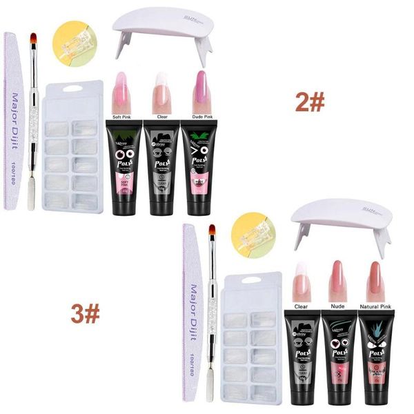 

poly nail extension gel kit colors nail lamp false tips kit extension set enhancement new