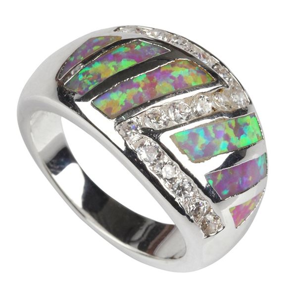 

shunxunze sumptuous wedding rings jewelry & accessories for noble women rave reviews dropshipping pink opal rhodium plated r101 size 7 8 9, Silver