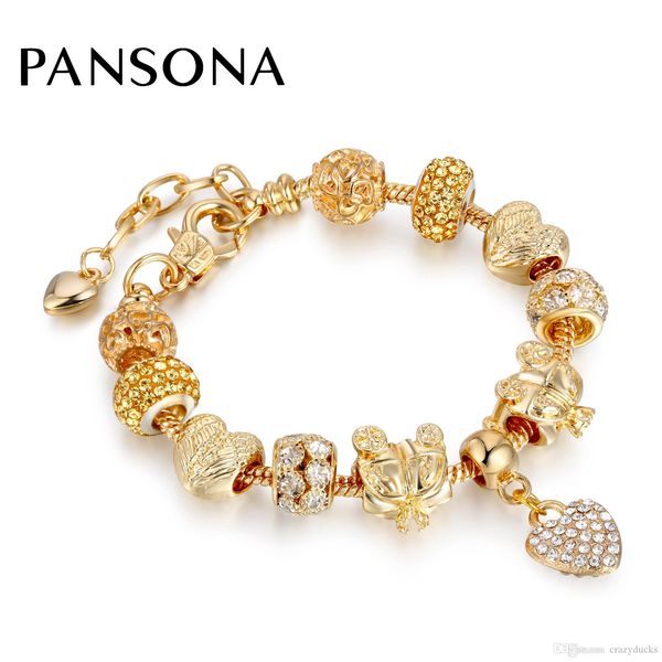 

new arrival gold color jewelry heart crystal charms bracelet & bangles wing carriage bracelet for women aa150, Golden;silver