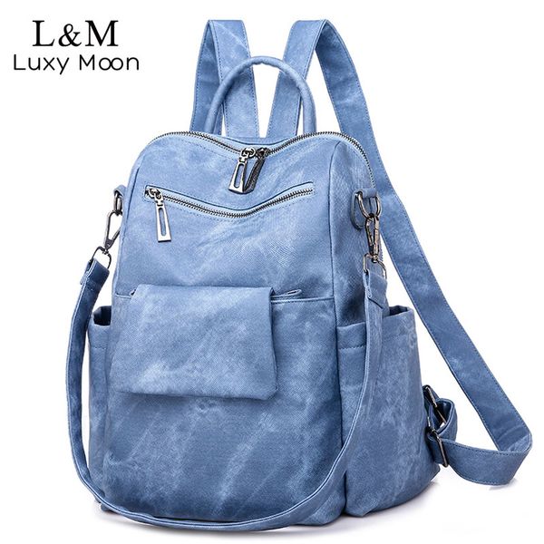 

2pcs women backpack female multifunction shoulder backpacks large capacity leather bookbag with mini crossbody bag mochila xa51h