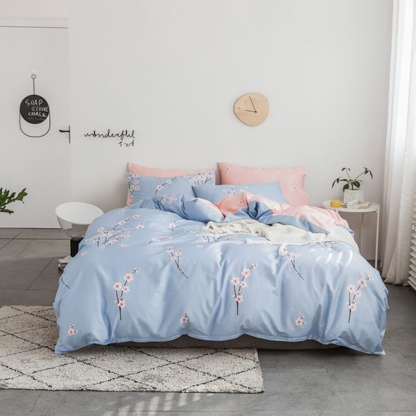 Compre 100 Algodao Floral Duvet Cover Cama Define Planta Da Flor