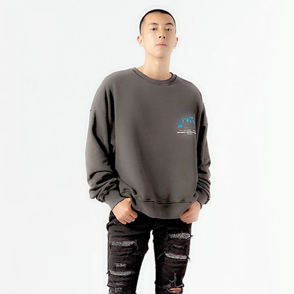 

mens designer wash retro long sleeve sweatshirt city totem print pullover street arp fashion mens and womens casual round neck dropshipping, Black