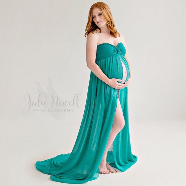 

maternity sleeveless front fork dress for p shoot pregnancy pgraphy props maxi gown dresses for pregnant women clothing, White