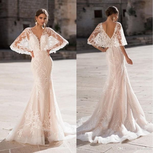2014 Fascinating White Lace Wedding Dresses Bateau Neck Long Sleeves