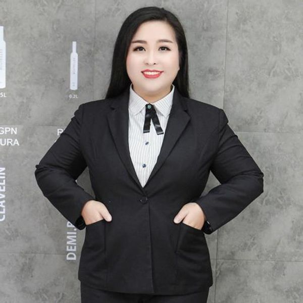 

plus size formal women blazers and jackets suit ladies work wear blazer female outerwear wear chaquetas mujer 2019 dj747, White;black