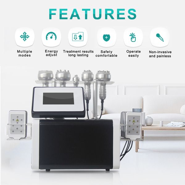 

6 in1 factory price of cavitation laser rf ultrasonic vacuum beaut slimming fat loss machine cellulite reduce beauty equipment