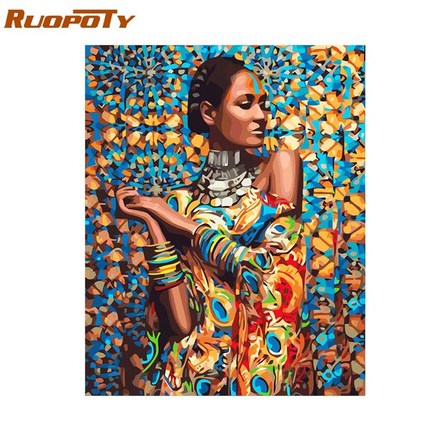 

ruopoty frame women diy painting by numbers figure kit handpainted oil painting unique gift for home decor 40x50cm wall artwork