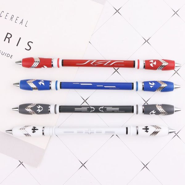 

non slip coated spinning pen ballpoint rolling finger rotating playing gaming blue ink student school supplies stationery, Blue;orange
