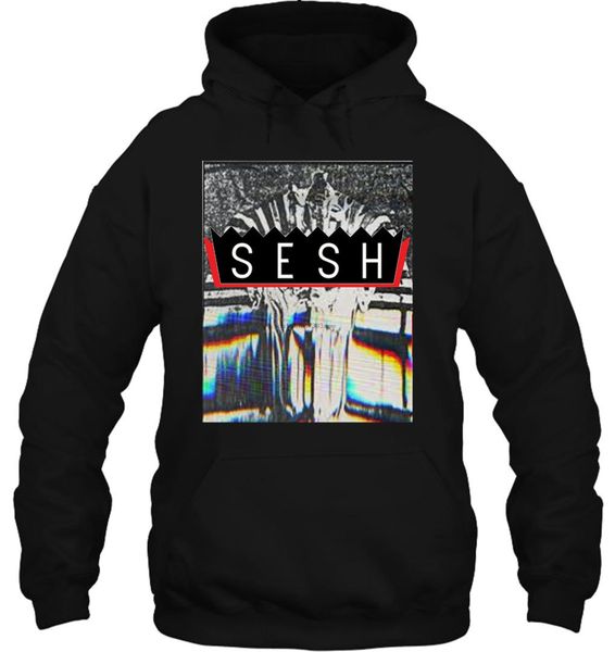 

men hoodie sesh women streetwear, Black