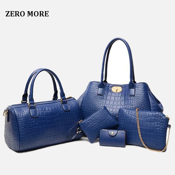 

zero more women's handbags 5 pcs/set composite bags handbag women shoulder bags female totes large capacity women crossbody