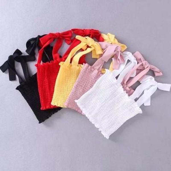 

2019 women tank summer casual solid color leotard vest fitness bodysuit camisole in bulk nighty daily bangage bow short crop, White