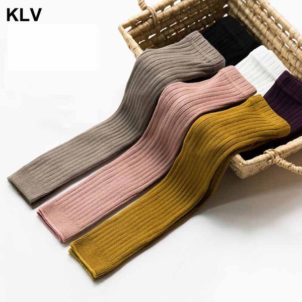 

kid knitted leggings baby girl cotton vertical winter pants solid color trouser, Blue