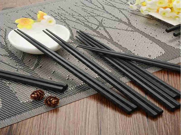 200 paia di bacchette giapponesi per sushi hashi bastoncini lunghi in lega da cucina domestica antiriutilizzabili bastoncini neri