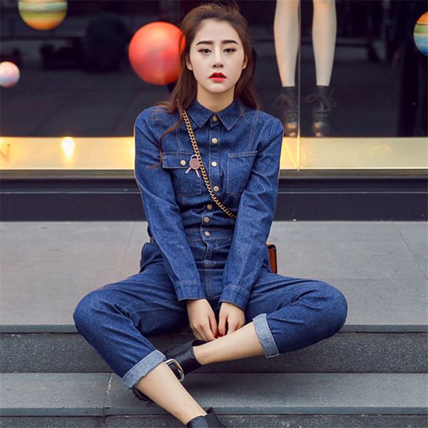 

2019 spring autumn new high waist denim jumpsuit women fashion casual overalls jeans jumpsuits womens streetwear rompers tide, Black;white