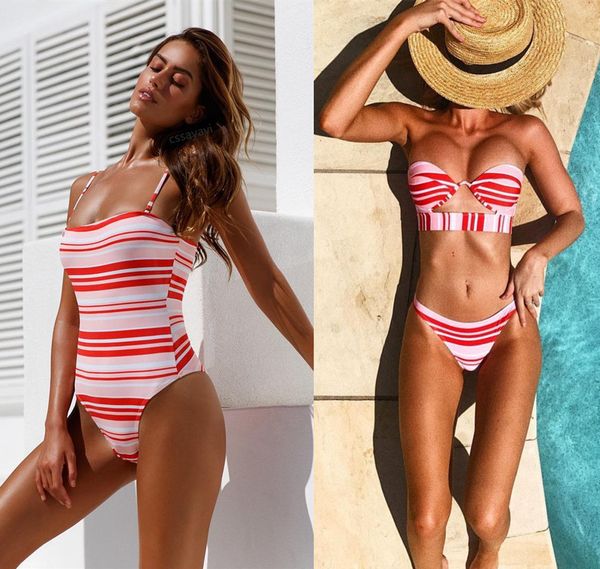 

striped swimwear women new one piece suits, White;black
