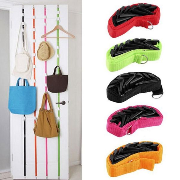 

adjustable hanging hook rack rope door hanger clothes bag hat storage string