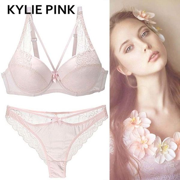 

kylie pink brand luxury бюстгальтеры трусы комплекты нижнего белья uk / us размер sexy lace push-up bra lingerie бюста девушки bralette набо, Red;black