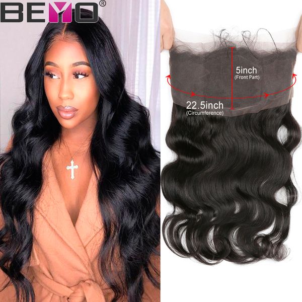 

360 кружева фронтальная закрытие человеческих волос закрытие объемной волны бразильский закрытие три свободной средней части перуанский мала, Black