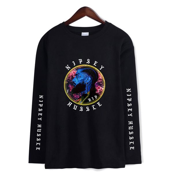 

nipsey hussle мужская женская футболка с длинными рукавами уличная мода стиль печати свободная футболка для мужчин азиатский размер s-4xl, White;black