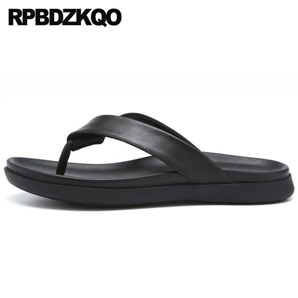 

breathable summer slides slip on italian sandals native designer shoes men slippers leather water black flip flop