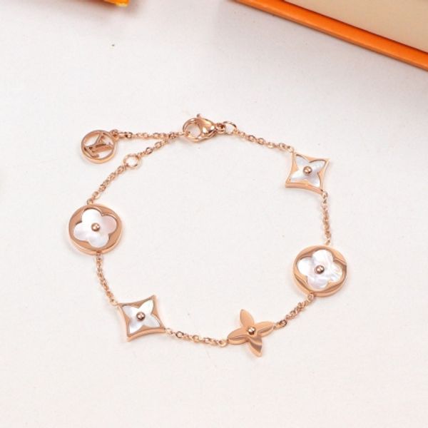 

New l brand de igner bracelet for women ladie titanium teel fa hion bracelet with 3 color luxury jewelry hippingbrand l