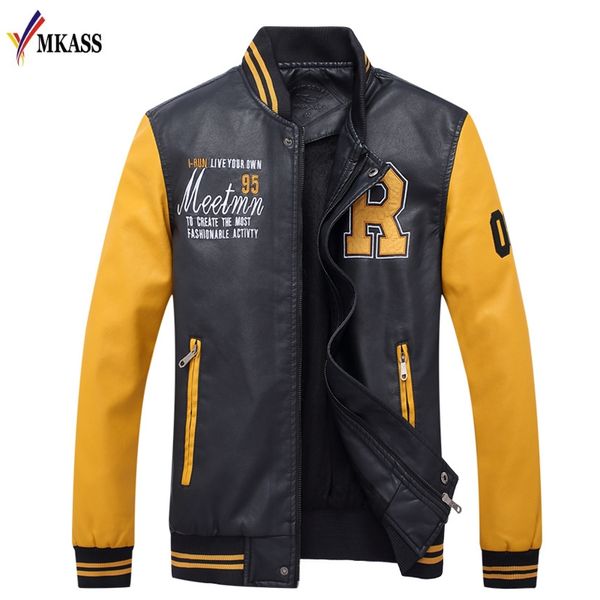 

men's leather jackets winter warm fleece coats thick outerwear zipper motorcycle male jacket mens brand clothing m-4xl, Black