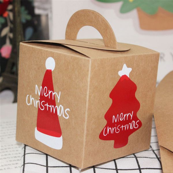 

storage candy bag christmas gift bag paper packaging kraft paper apple carton tote 5 pcs christmas decoration for home