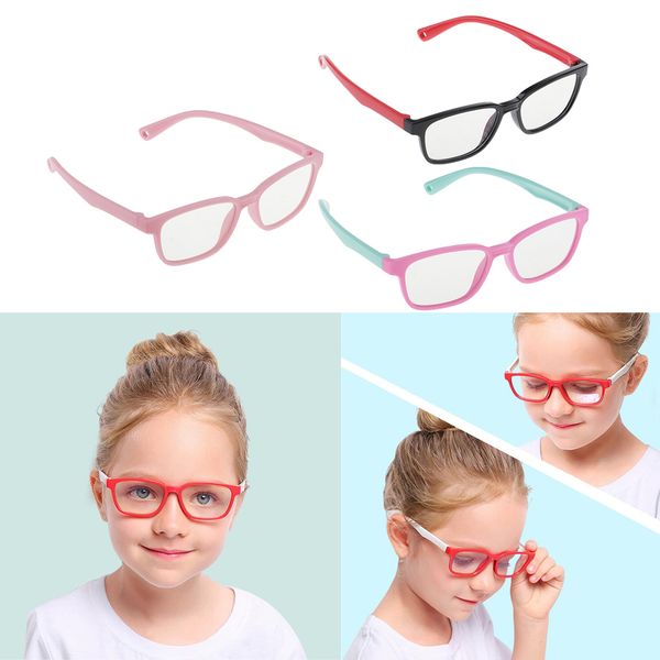 

3 pieces kids stylish eye glasses blue light blocking children game glasses