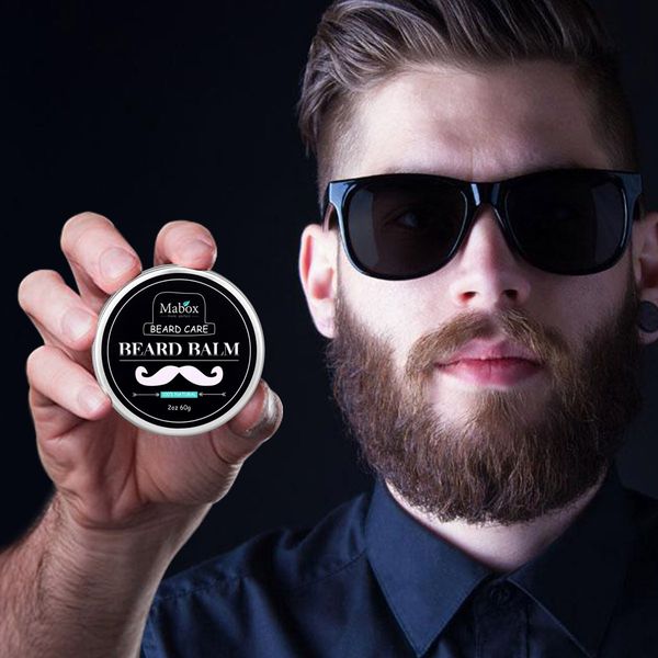 Marca Mabox Senhores BeardCare Óleo e Bálsamo De Cera Bigode Barba Grooming Condicionador Barba Bálsamo Para O Estilo Hidratante Barba Suavização