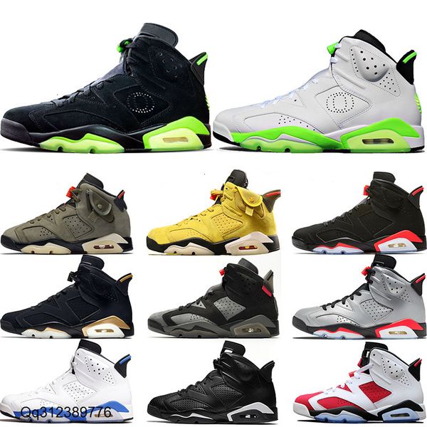 

2020 black infrared 6 travis scotts 6s men basketball shoes psg dmp washed denim mens trainers sneakers sports size 40-47