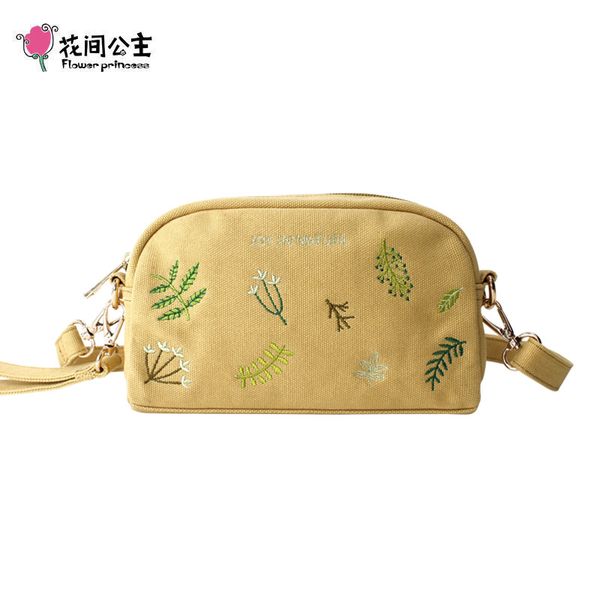 

flower princess women messenger bags canvas embroidery crossbody bag orignal design print casual handbags travel bag for girl