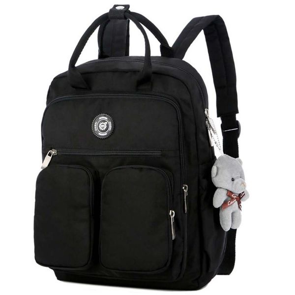 

casual nylon backpack women men large capacity school bag teenager mochila bolsa solid color girls travel outdoor bags