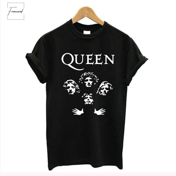 

glitter rock band t shirt vintage women plus size 100% cotton tshirt women, queen streetwear short tee shirt femme harajuku, White