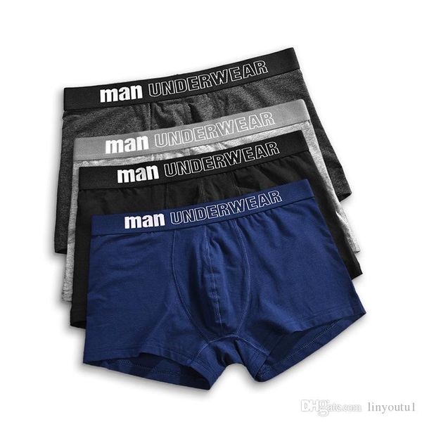 

2020 boxer mens underwear men cotton underpants male pure men panties shorts underwear boxer shorts cotton solid, Black;white