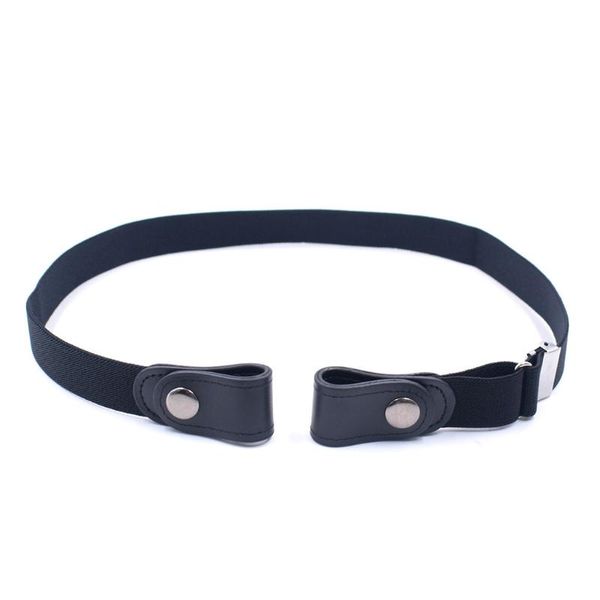 

men and women with the same belt without buckle slim stretch invisible belt simple wild fashion lazy elastic band, Black;brown