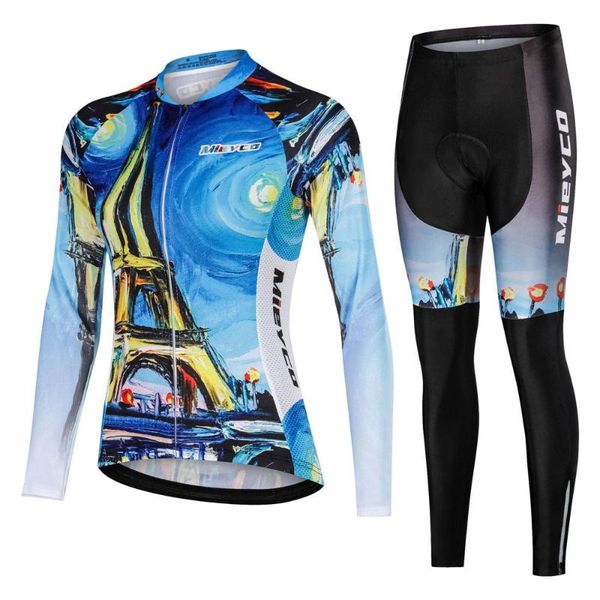 

2020 pro cycling clothing bike uniform autumn female long cycling jersey set road bicycle jerseys mtb bicycle wear set, Black;blue