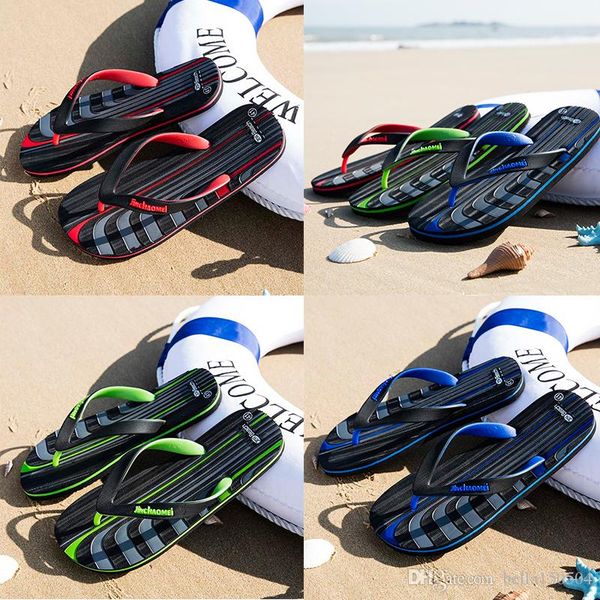 

designer sandals mensstriped sandals causal non-slip summer huaraches slippers flip flops slipper summer outdoor beach slippers, Black