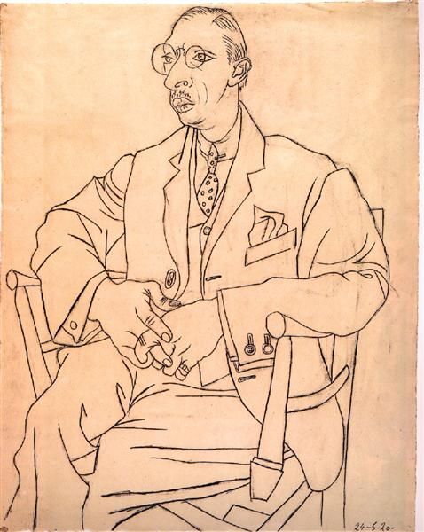 

pablo picasso classical oil painting portrait of igor stravinsky 100% handmade by experienced painter on white canvas picasso587