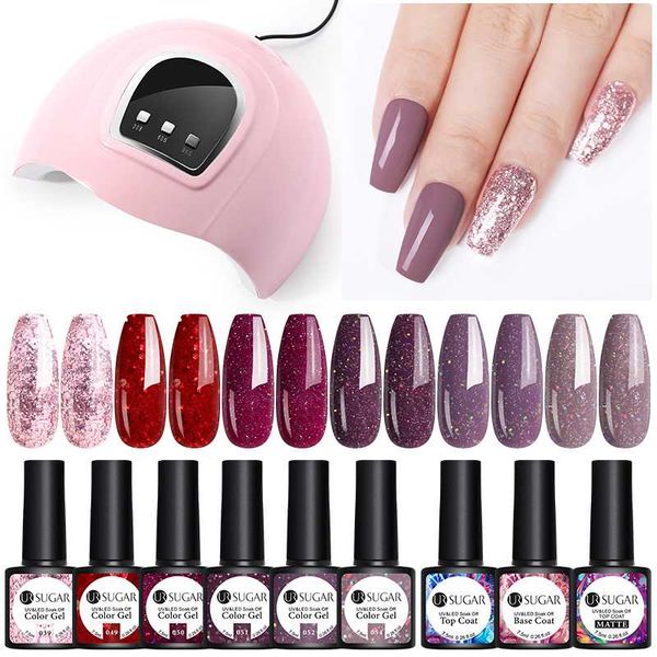 

ur sugar gel nail polish set color gel varnishes uv led varnish nail art design soak off whole set glitter learner kit