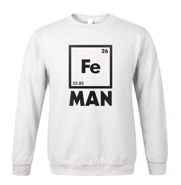 

2019 new spring winter iron science sweatshirt funny chemistry periodic table men hoodies fashion loose fleece tracksuit men, Black