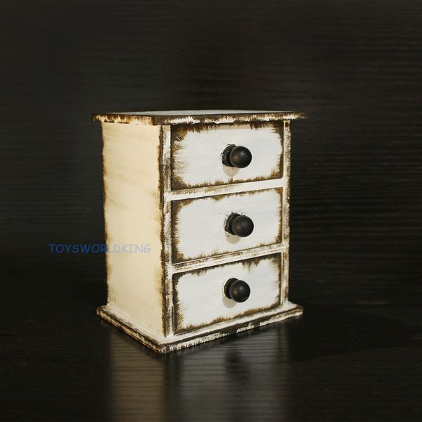 1 6 Scale Drawers Cabinet Locker Wooden Old Looking Painted Model