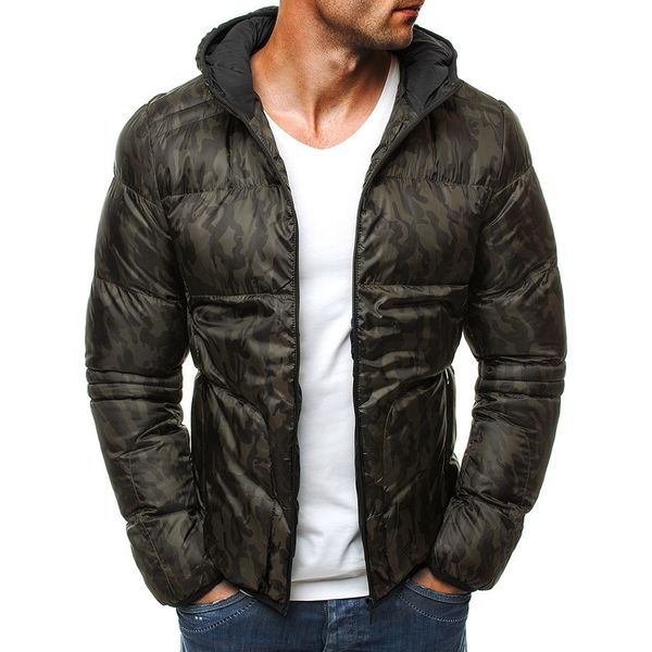 

zogaa casual men parkas winter cotton 3d print coats zipper pocket slim fit hooded jacket coat thick thermal coats men clothing, Black