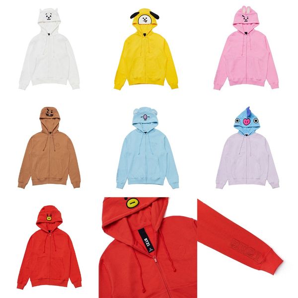 

Men's Fashion Long Sleeve Costume Hoodie Zip-up Casual Boys BTS Goods Sweatshirt Zipper Clothing KPOP Bangtan Hooded Hoodies